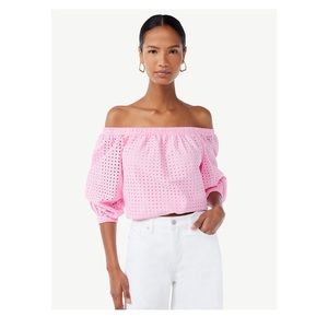 NWT Scoop’s - Off-the-Shoulder Top Light Pink Size XL